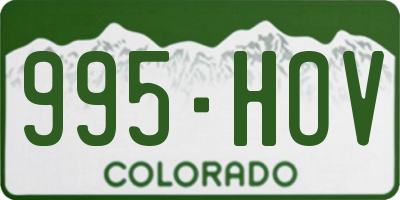 CO license plate 995HOV