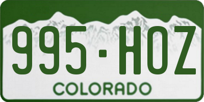 CO license plate 995HOZ