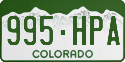 CO license plate 995HPA