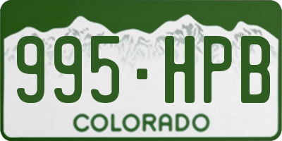 CO license plate 995HPB