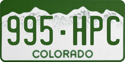 CO license plate 995HPC