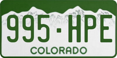 CO license plate 995HPE