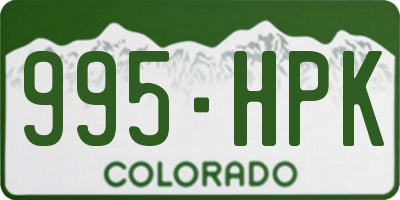 CO license plate 995HPK