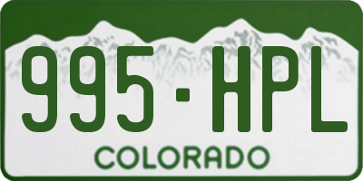 CO license plate 995HPL