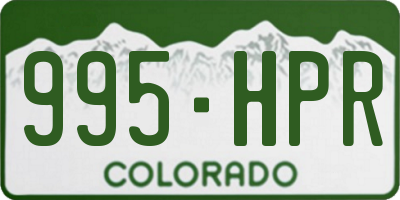 CO license plate 995HPR