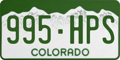 CO license plate 995HPS