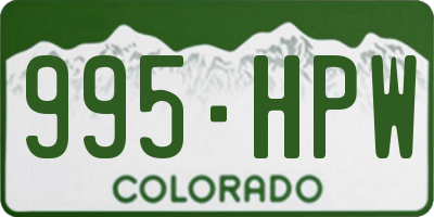 CO license plate 995HPW