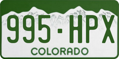 CO license plate 995HPX