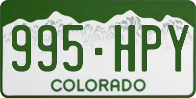 CO license plate 995HPY
