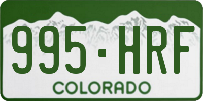 CO license plate 995HRF