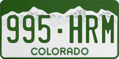 CO license plate 995HRM