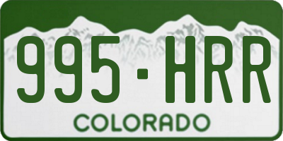 CO license plate 995HRR