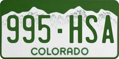 CO license plate 995HSA