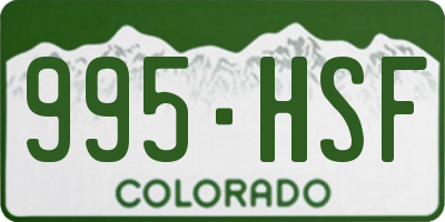 CO license plate 995HSF