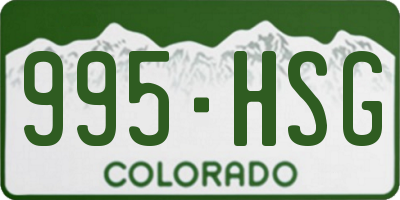 CO license plate 995HSG