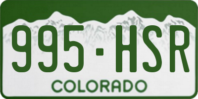 CO license plate 995HSR