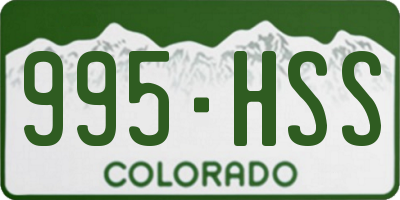 CO license plate 995HSS