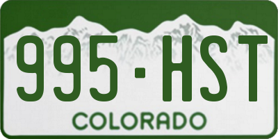 CO license plate 995HST