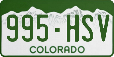 CO license plate 995HSV