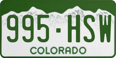 CO license plate 995HSW