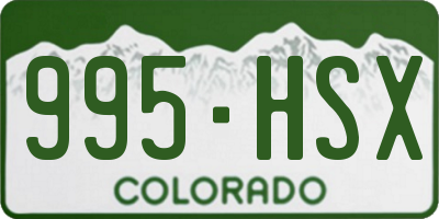 CO license plate 995HSX