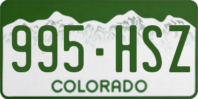 CO license plate 995HSZ