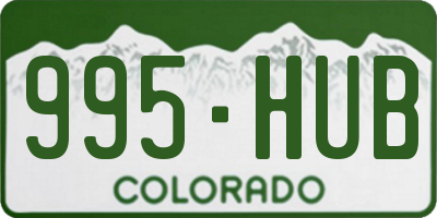 CO license plate 995HUB