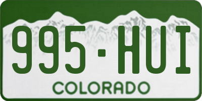 CO license plate 995HUI