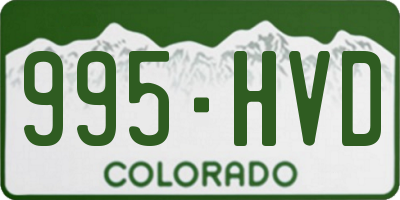 CO license plate 995HVD