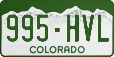 CO license plate 995HVL