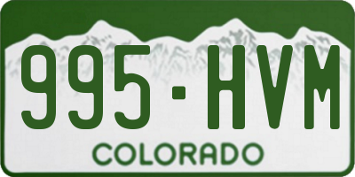 CO license plate 995HVM