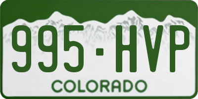 CO license plate 995HVP
