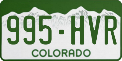 CO license plate 995HVR
