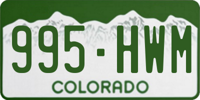 CO license plate 995HWM
