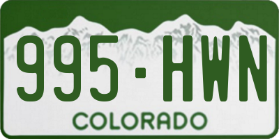 CO license plate 995HWN