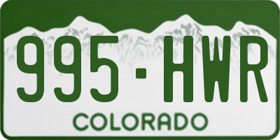 CO license plate 995HWR