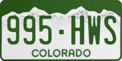 CO license plate 995HWS