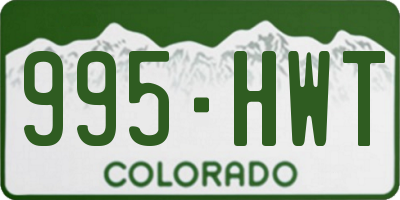CO license plate 995HWT