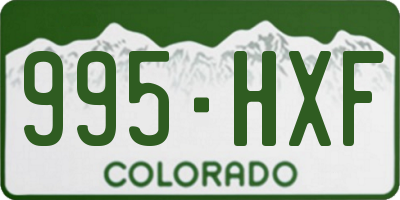 CO license plate 995HXF