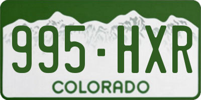 CO license plate 995HXR