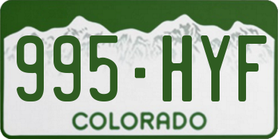 CO license plate 995HYF
