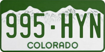 CO license plate 995HYN