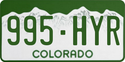 CO license plate 995HYR