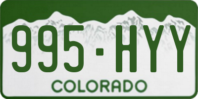 CO license plate 995HYY