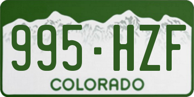 CO license plate 995HZF