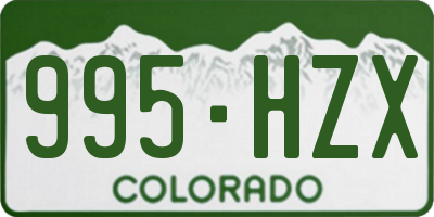 CO license plate 995HZX