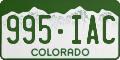 CO license plate 995IAC