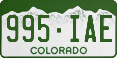 CO license plate 995IAE