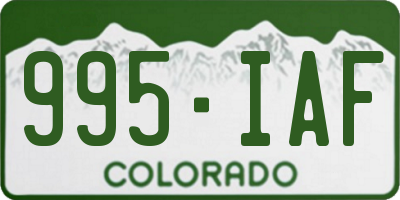 CO license plate 995IAF