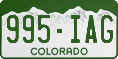 CO license plate 995IAG